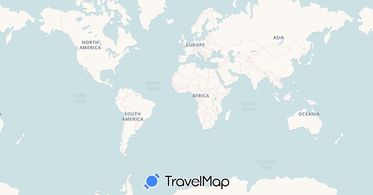 TravelMap itinerary: driving, bus, plane, train in Australia, France, United Kingdom, Japan, New Zealand, Thailand, United States (Asia, Europe, North America, Oceania)
